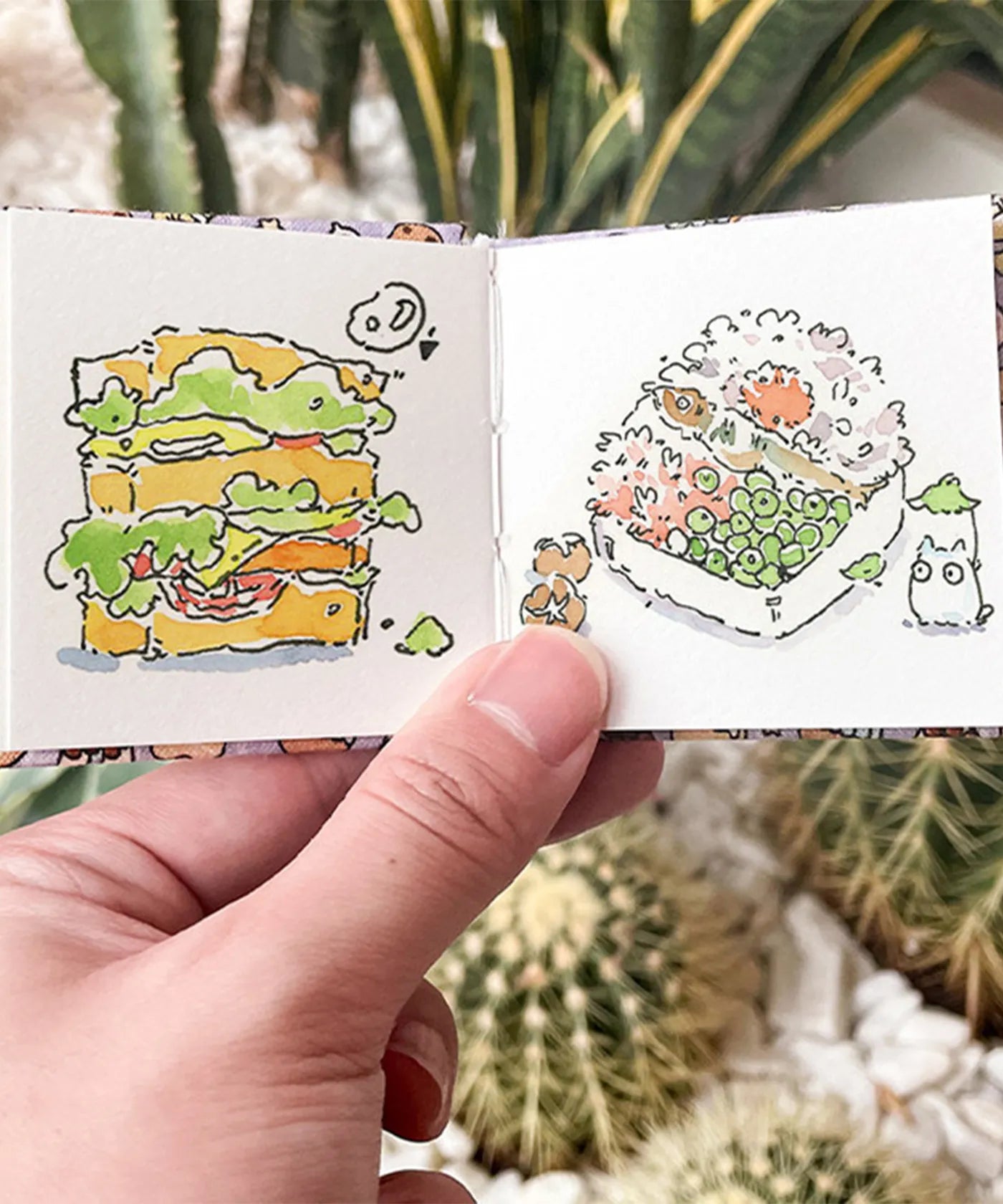 Mini Fabric Watercolor Sketchbook