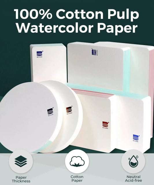 Baohong Watercolor Paper 100% Cotton (Round and Square) - Funto