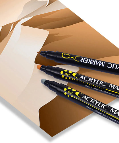 Dual Tip Acrylic Marker - Round Tip - Funto