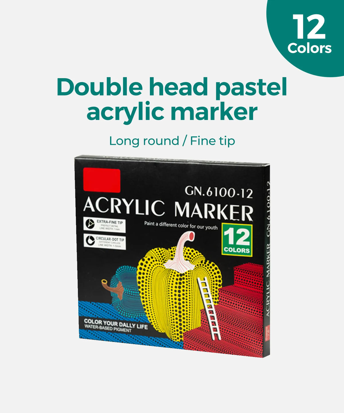 Dual Tip Acrylic Marker - Round Tip