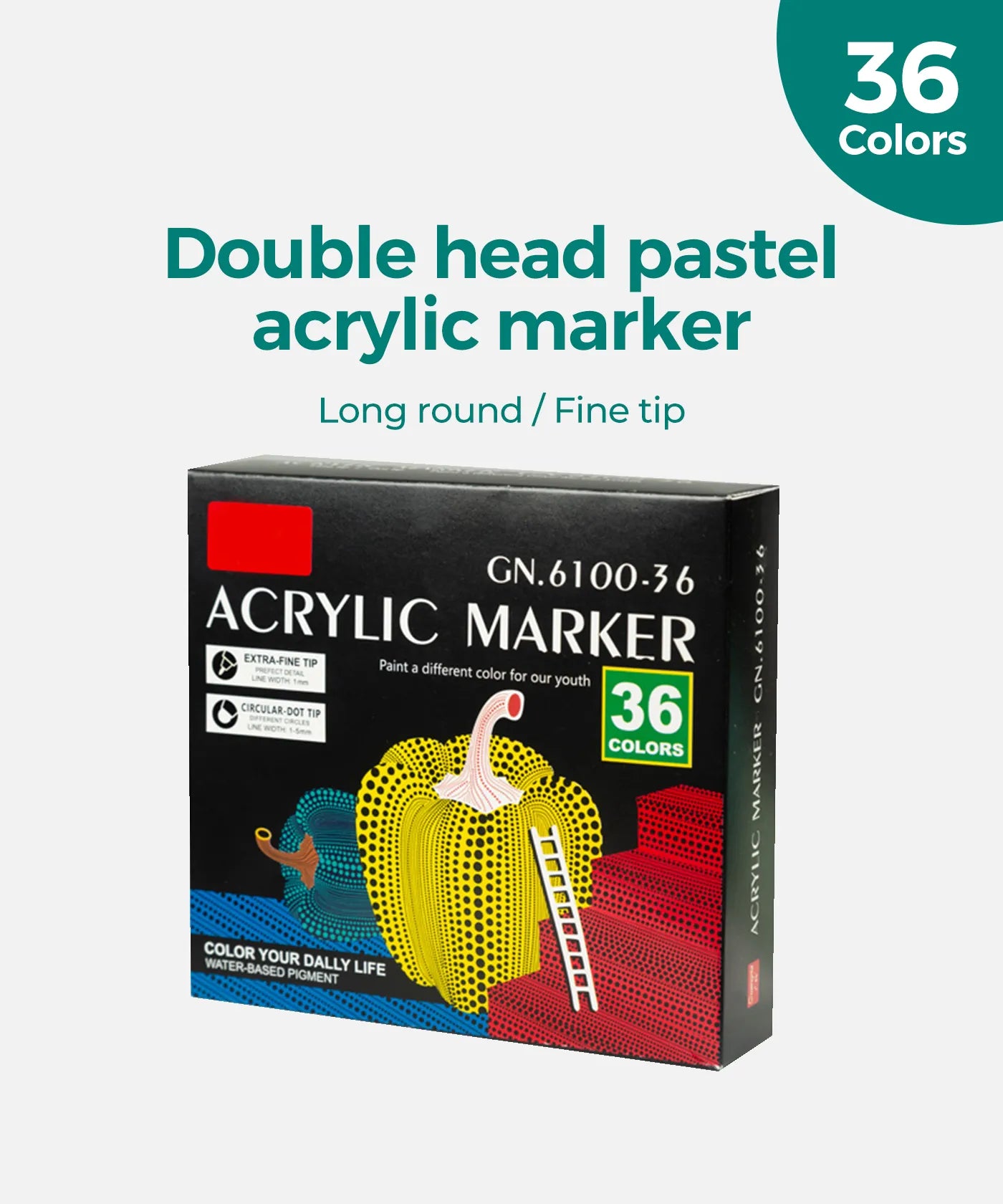 Dual Tip Acrylic Marker - Round Tip