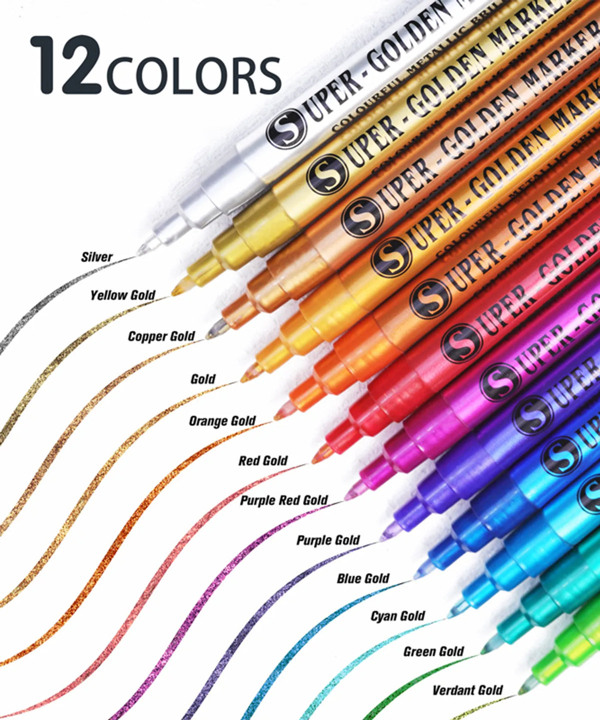 Super Golden Marker - 12 Colors