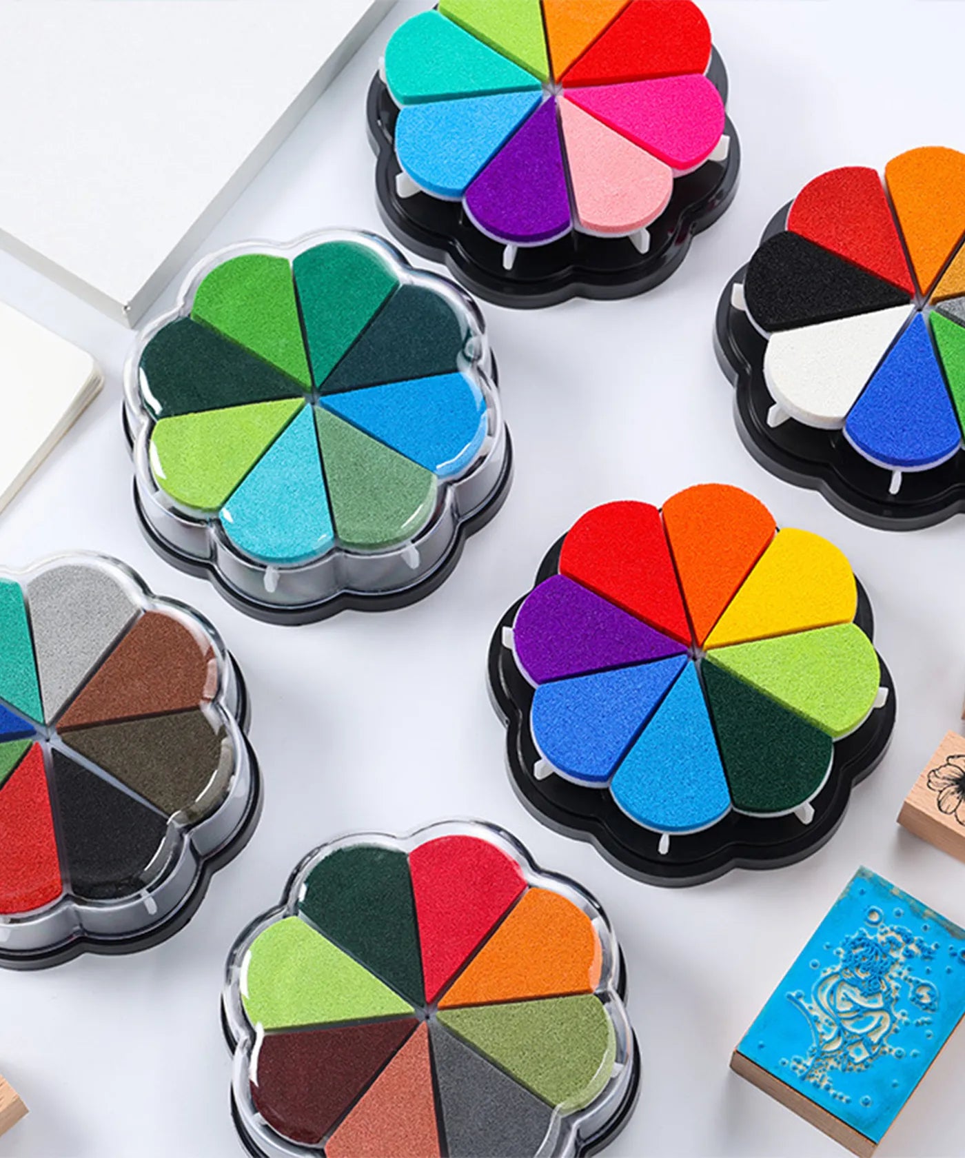 Flower Shape Ink Pad - 8 Colors