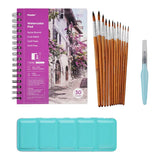 Turquoise Metal Box - Premium 24-Color Watercolor Paint Set - Funto