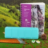 Turquoise Metal Box - Premium 24-Color Watercolor Paint Set - Funto