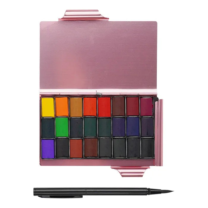 Memo Pad Watercolor Paint Set, 24 Colors, Pink