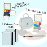 Funto Paint In Harmony Bundle with 9-color watercolor set and cotton journal