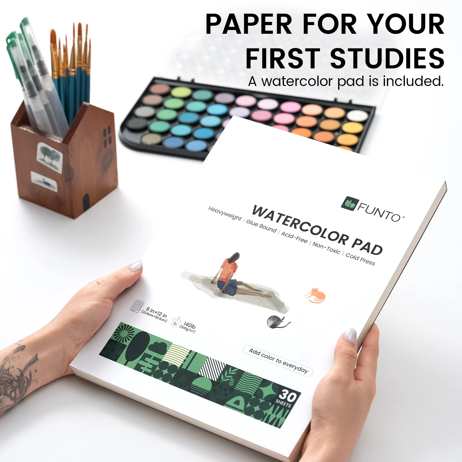 STUDIO Beginner Watercolor Kit – 48 Colors