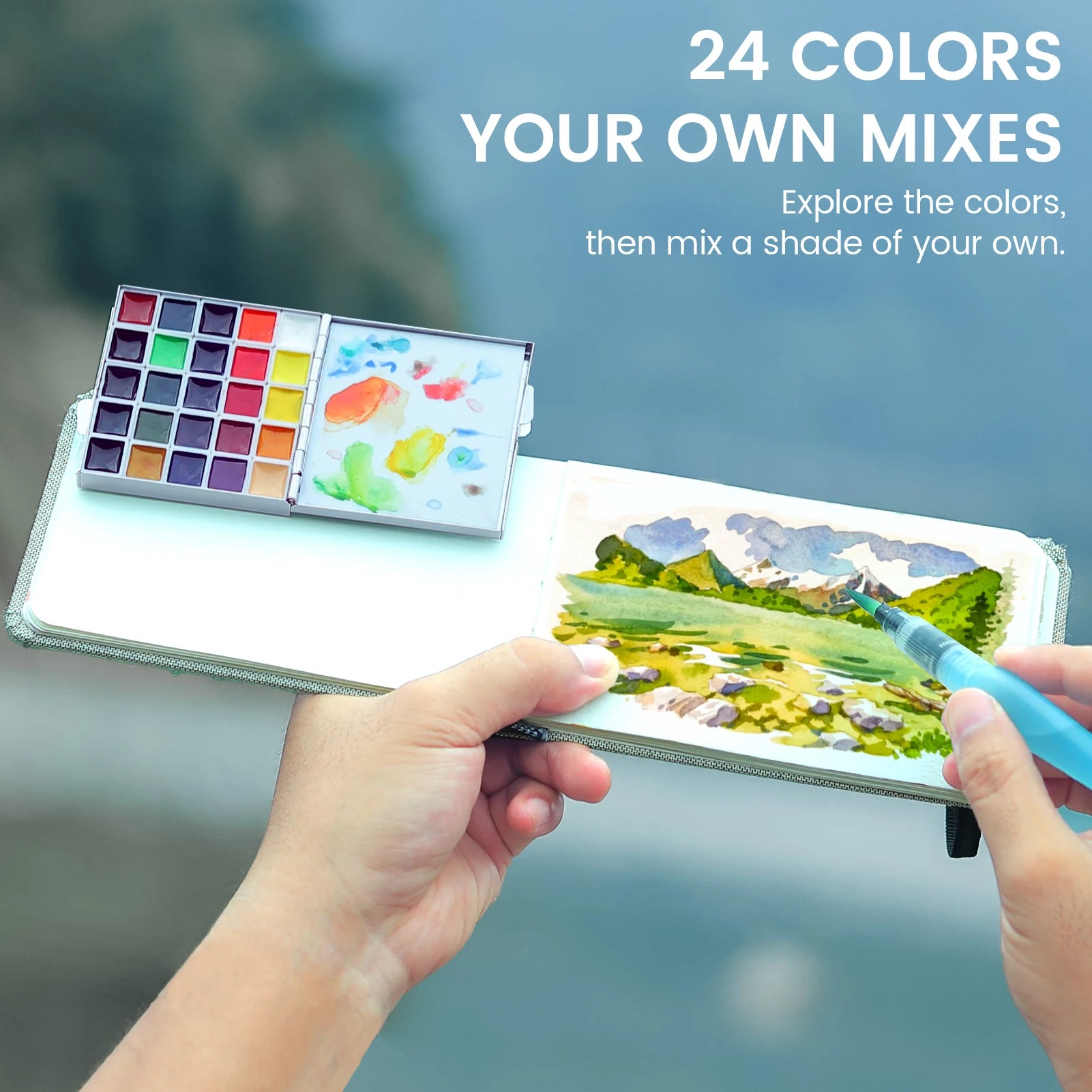 EXPLORER Watercolor Kit – Hand-Poured 24 Colors