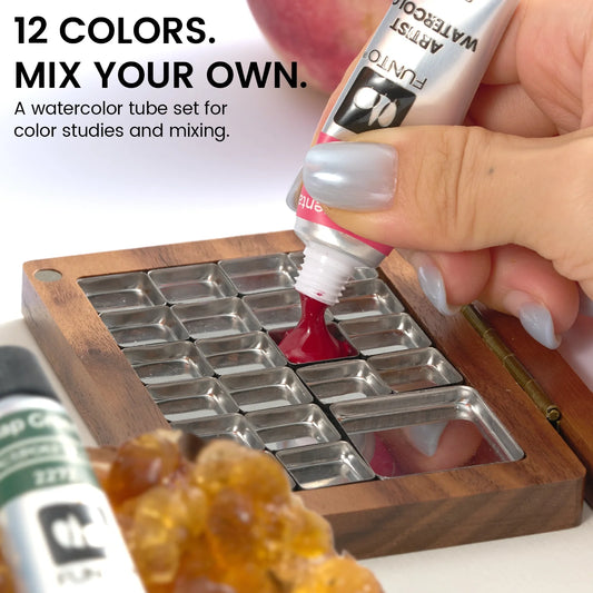 Watercolor Tube Paints – 12 Colors, 8 ml Each